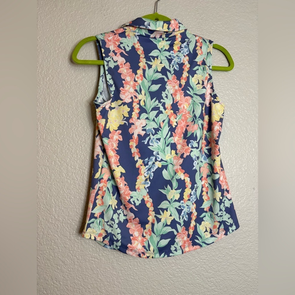Bad Birdie Core Golf Polo SL Womens Size Small S Lei'd All Over Print NWT - Picture 3 of 8